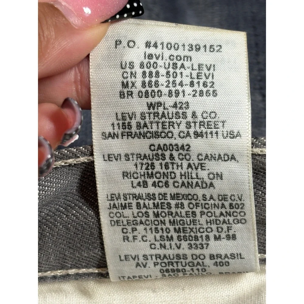 Levis‎ 501 Original Straight Fit Grey Denim Jeans Mens 33x30 Button Fly Mexico
